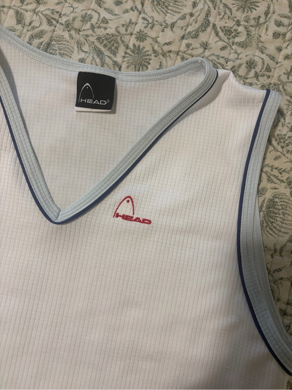 HEAD women’s tennis tank with blue trim